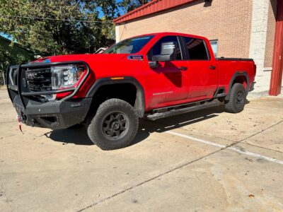 Picture of Red Pickup truck from side